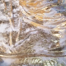 Ткань Трикотаж масло напыление (белый-золото)